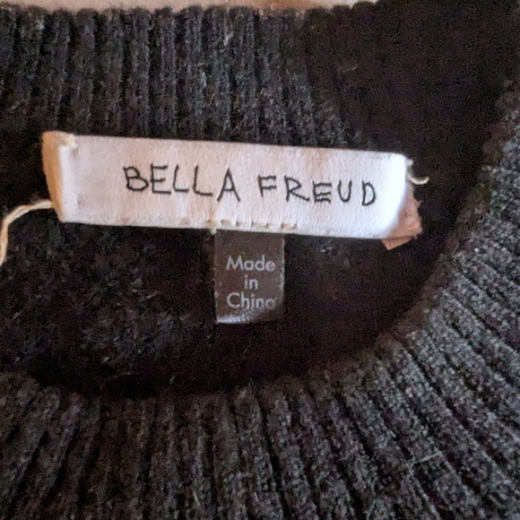 Bella Freud - 1970 Jumper - Black and White Crewneck Sweater - Picture 14 of 16